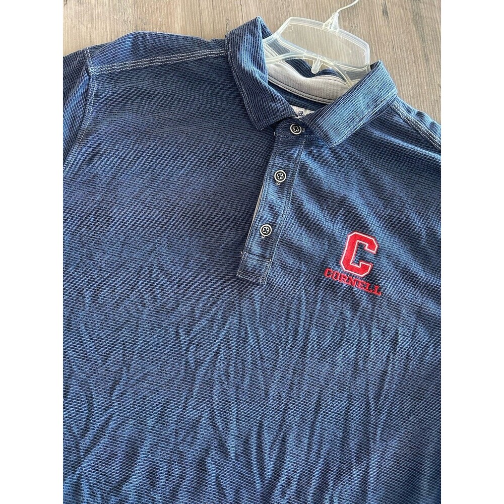 Tommy Bahama Cornell University Polo Shirt Mens Size L Blue Ivy League